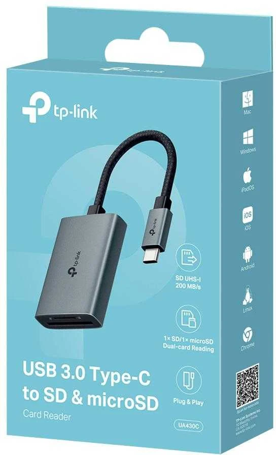TP-LINK USB Type-C į SD ir Micro SD 3.0 kortelių skaitytuvas | UA430C