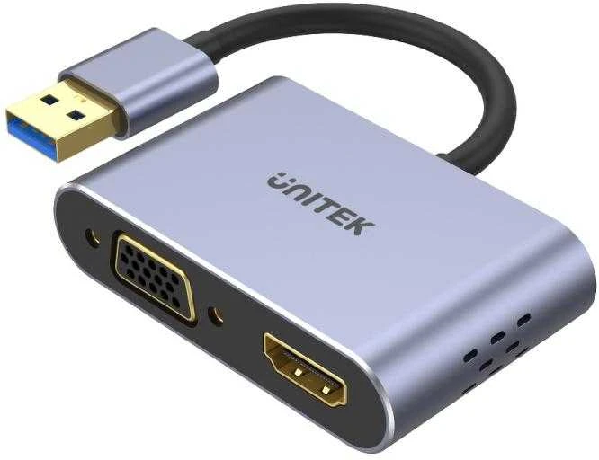 UNITEK V1304A adapteris USB-A- HDMI VGA FULL HD