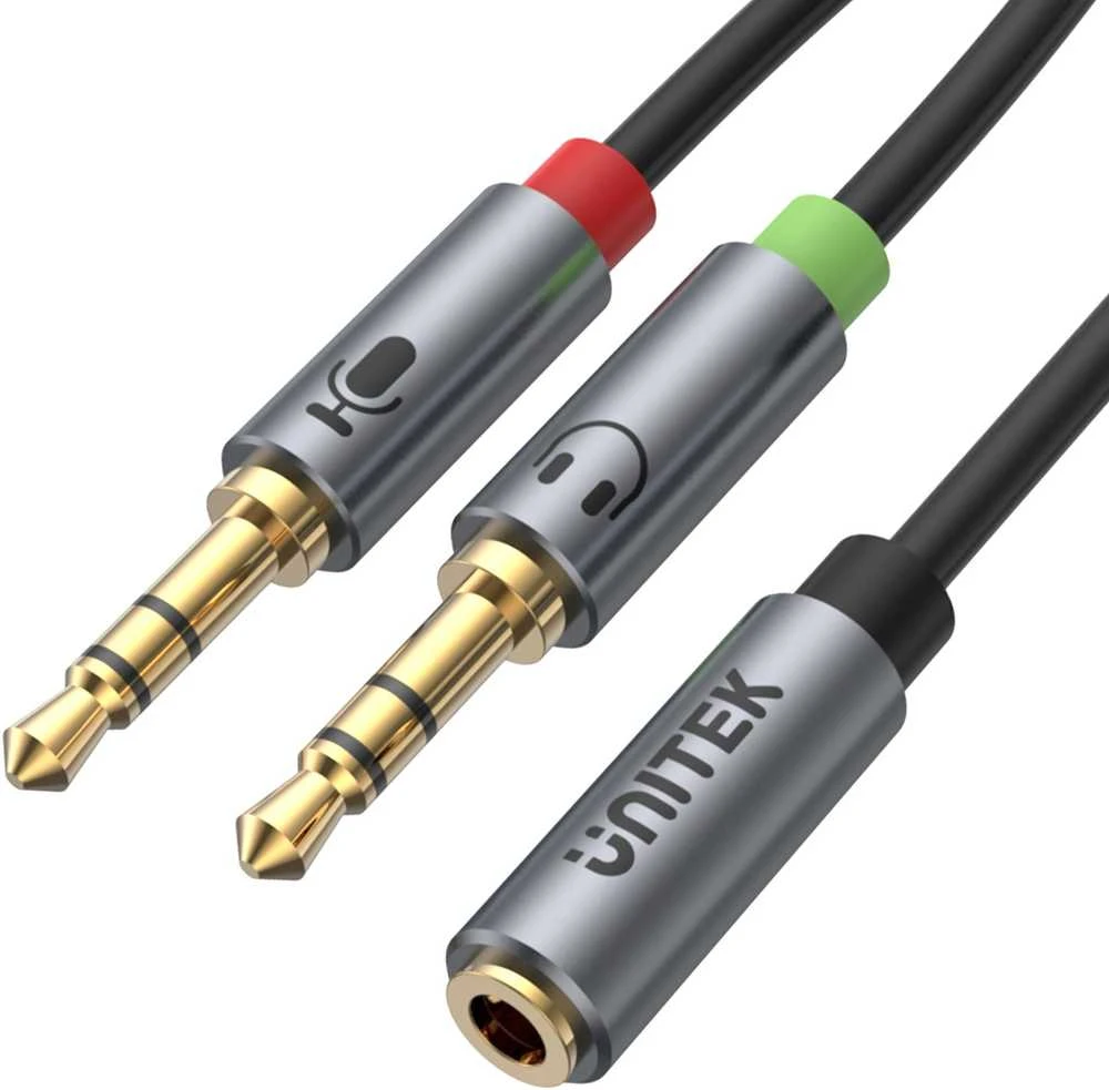 UNITEK Y-C957ABK Unitek Cable miniJack 3,5mm (F) - 2x 3,5mm (M) Y-C957ABK