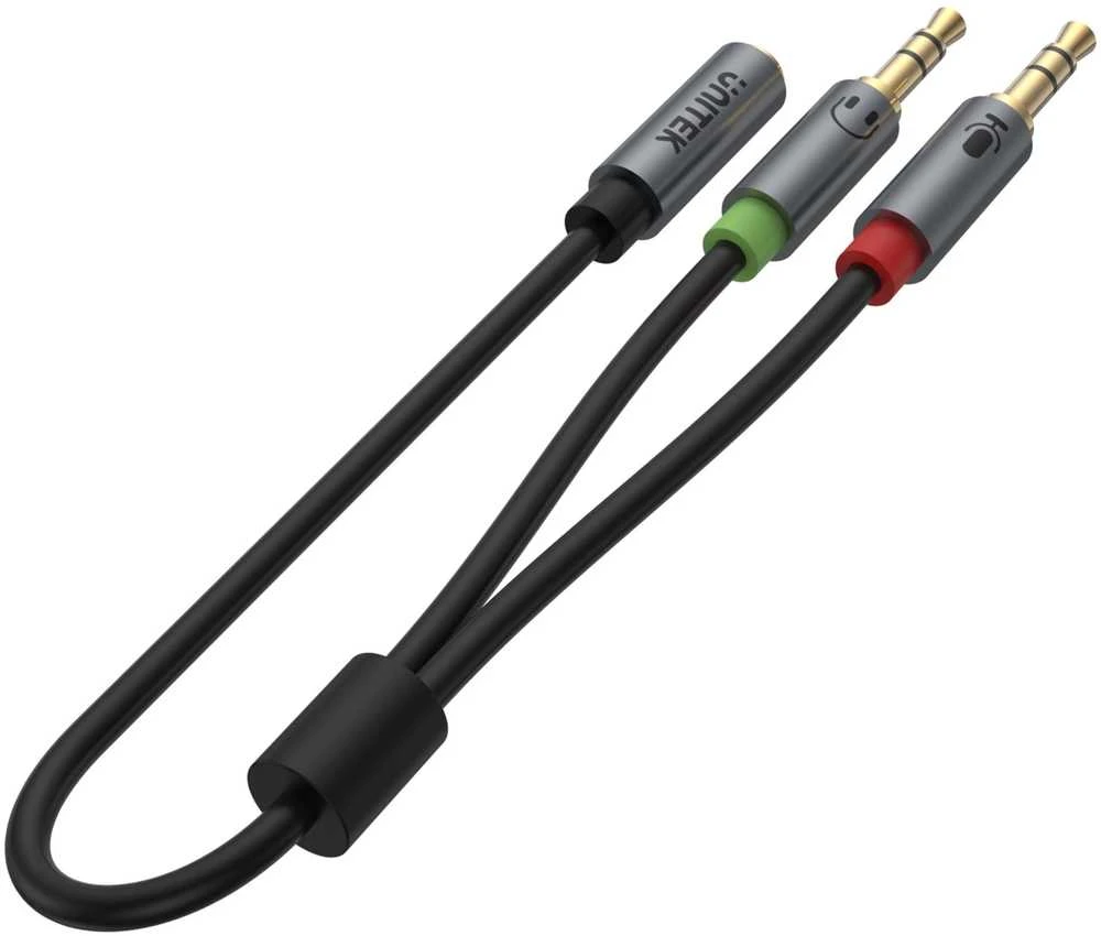 UNITEK Y-C957ABK Unitek Cable miniJack 3,5mm (F) - 2x 3,5mm (M) Y-C957ABK
