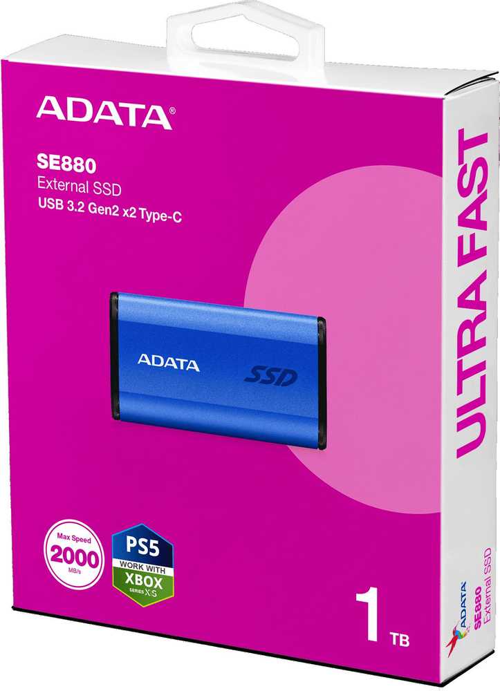 ADATA Išorinis kietasis diskas SSD SE880 1TB Mėlyna
