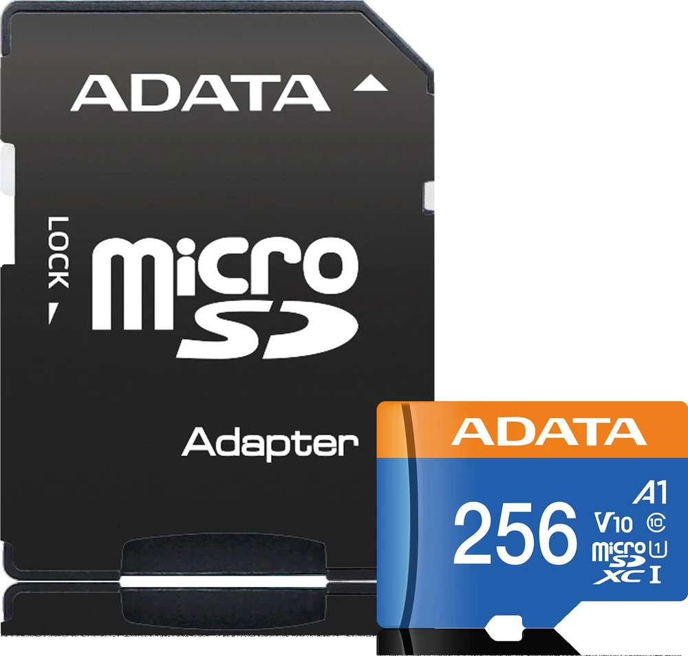 ADATA 256GB Premier Micro SDHC, R/W iki 100/25 MB/s, su adapteriu