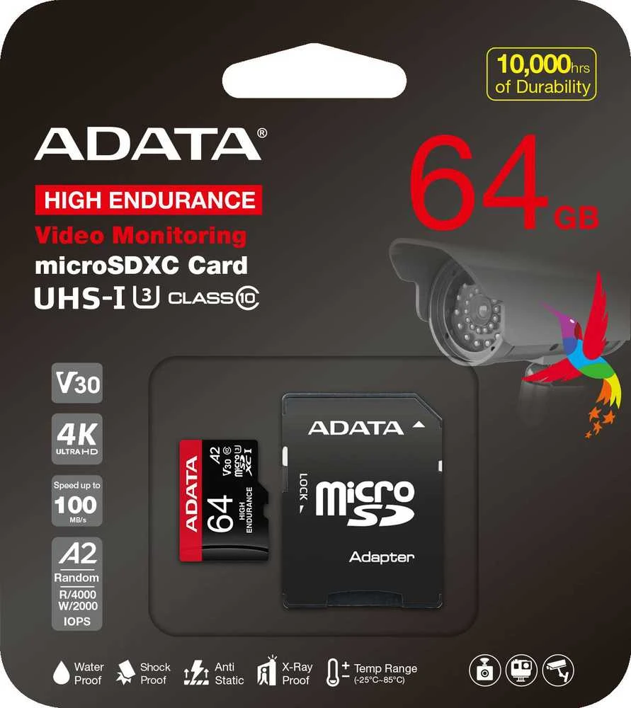Atminties kortelė ADATA | UHS-I | 64 GB | Micro SDXC/SDHC | Flash atminties klasė 10 | Adapteris