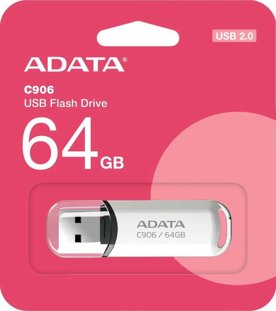 ADATA | USB atmintinė | C906 | 64 GB | USB A tipo | Baltas