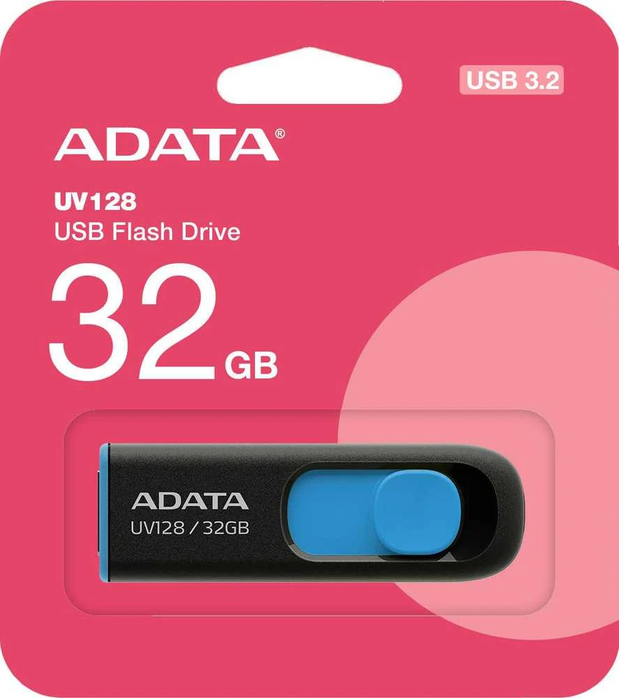 USB laikmena Adata UV128 32GB Juodas/Mėlynas
