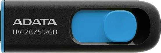 ADATA | USB Flash Drive | UV128 | 512 GB | USB Type-A | Juodas/Mėlyna