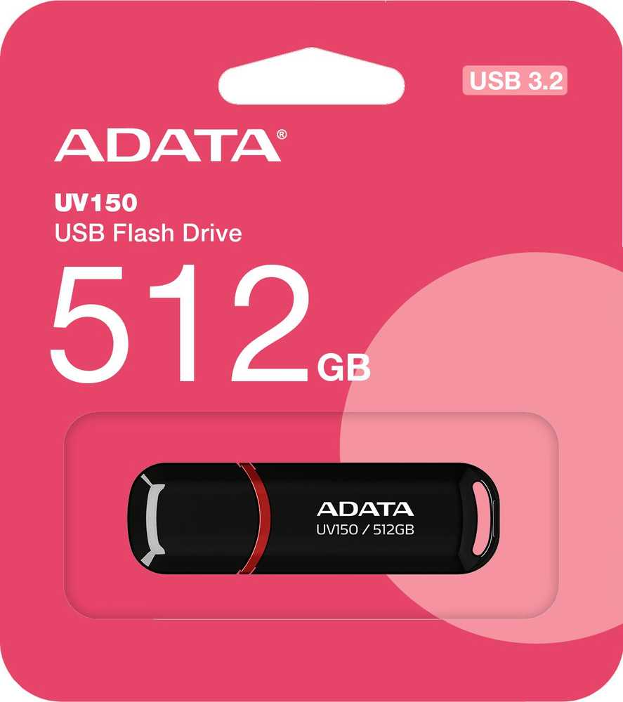 ADATA | USB atmintinė | UV150 | 512 GB | USB A tipo | Juodas