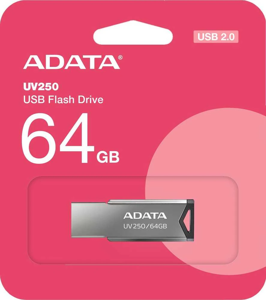 ADATA | USB Flash Drive | UV250 | 64 GB | USB Type-A | Sidabrinis