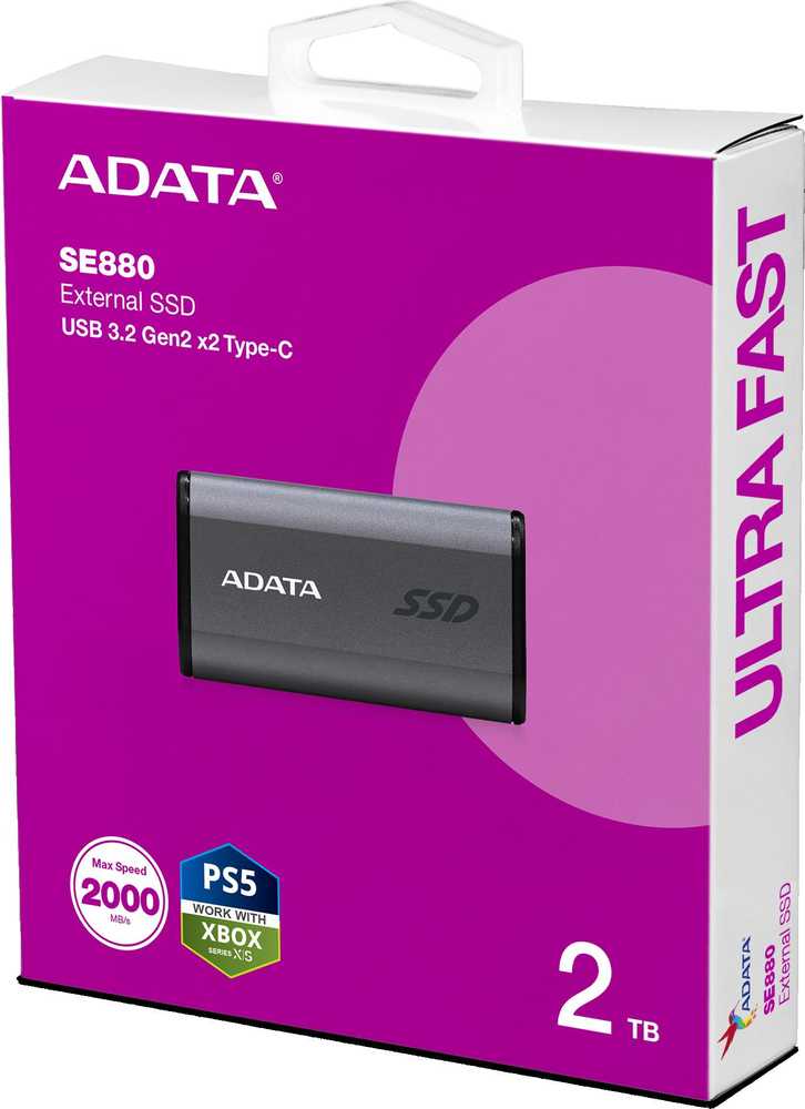 ADATA | Išorinis kietasis diskas SSD | SE880 | 2000 GB | Solid-state drive sąsaja USB 3.2 Gen 2x2