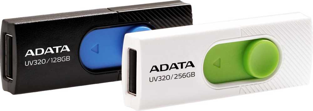 ADATA | USB atmintinė | UV320 | 256 GB | USB A tipo | Baltas/Žalias