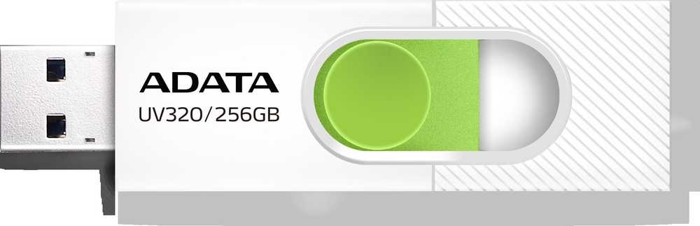 ADATA | USB atmintinė | UV320 | 256 GB | USB A tipo | Baltas/Žalias