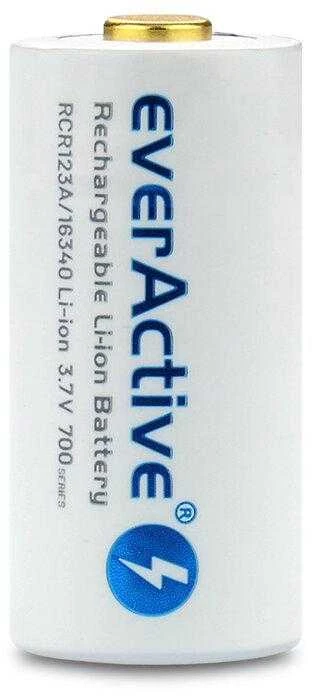 everActive USB įkraunamas RCR123A 16340 3,7V 700mAh akumuliatorius su PCM
