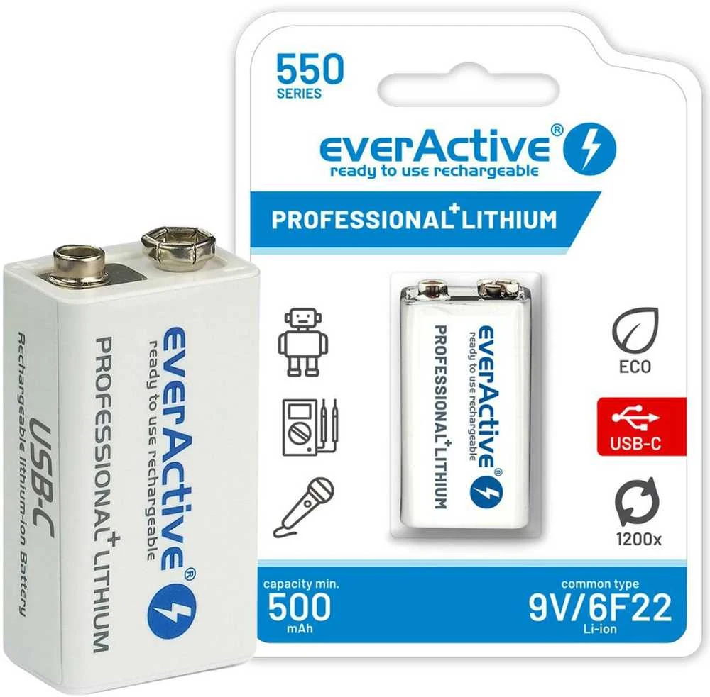 everActive 9V 550mAh akumuliatorius su pakuote