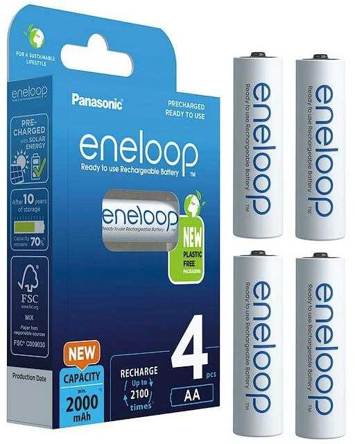 „Panasonic“ | Įkraunamos baterijos | ENELOOP BK-3MCDE/4BE | AA | 2000 mAh | 4 vnt.