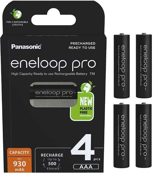 Įkraunamos baterijos Panasonic ENELOOP Pro BK-4HCDE/4CP, 930 mAh, 500 (4xAAA)