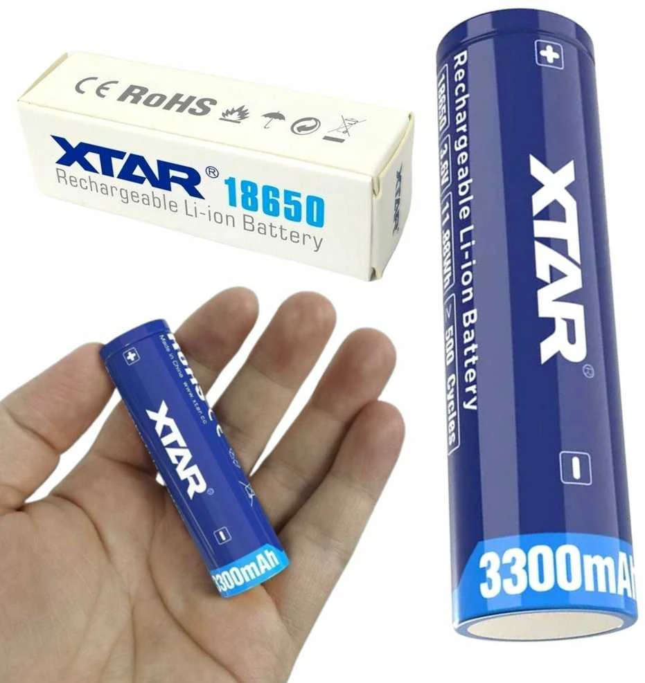 Xtar 3300mAh 3,6V 18650 akumuliatorius su PCB