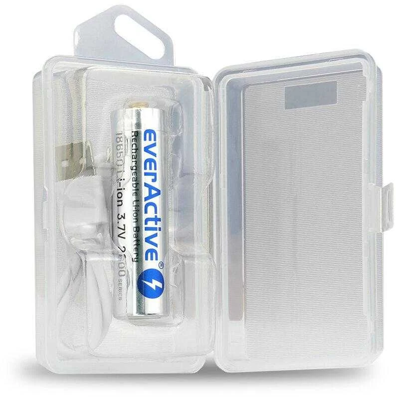everActive USB įkraunamas 18650 3,7V 2600mAh akumuliatorius su PCM