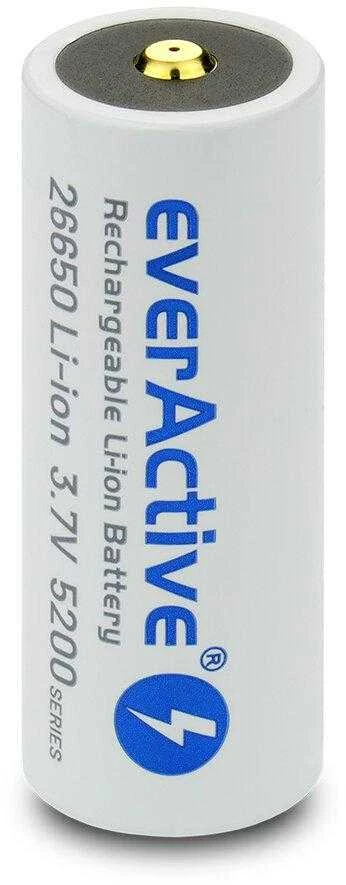 everActive USB įkraunamas 26650 3,7V 5200mAh akumuliatorius su PCM