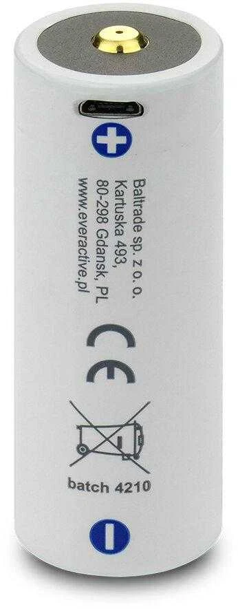 everActive USB įkraunamas 26650 3,7V 5200mAh akumuliatorius su PCM