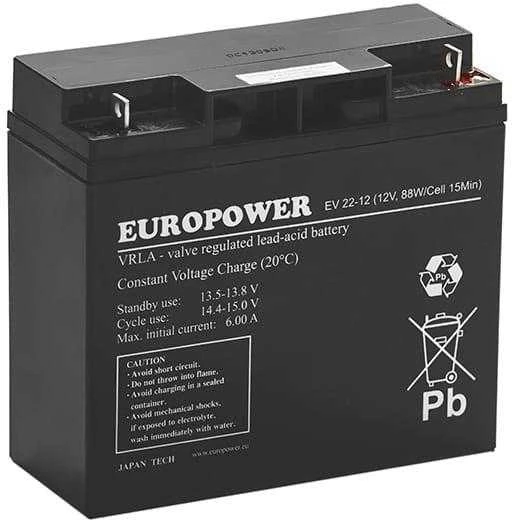 Akumuliatorius AGM EUROPOWER serii EV 12V 20Ah/C10