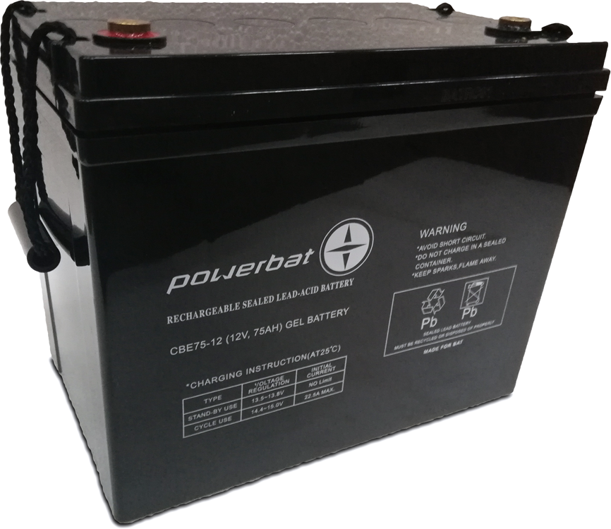 Akumuliatorius PowerBat CBE 12V 75Ah gilaus ciklo gelis