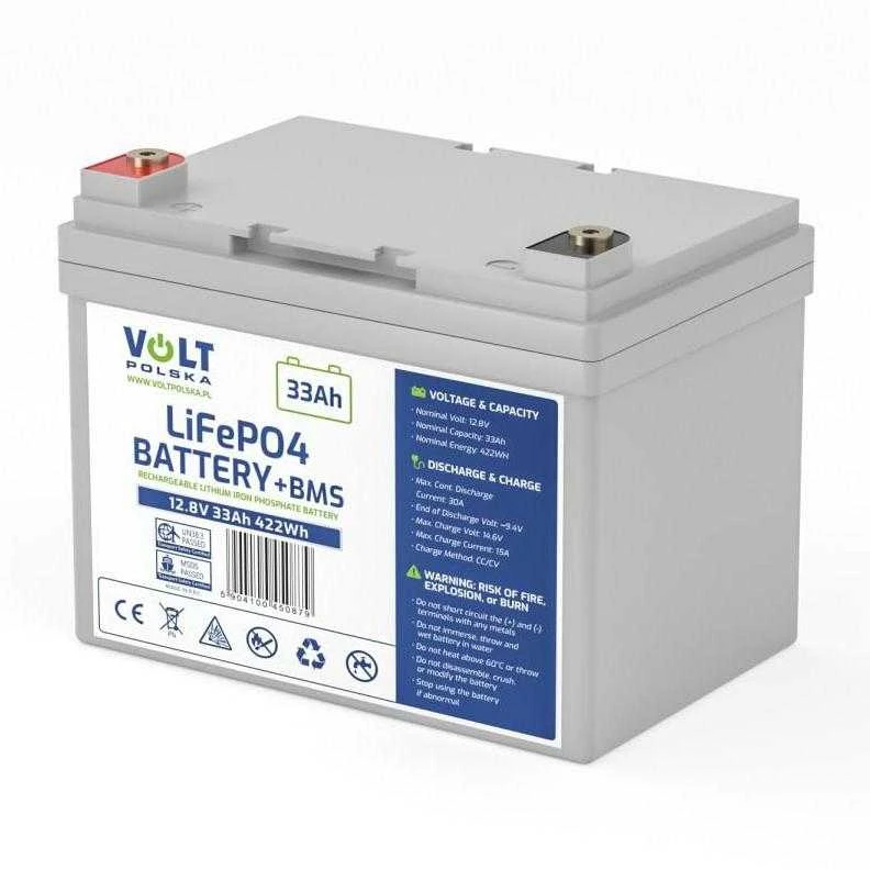AKUMULIATORIUS VOLTAS POLSKA Ličio-geležies-fosfato LiFePO4 12V 33Ah 30A