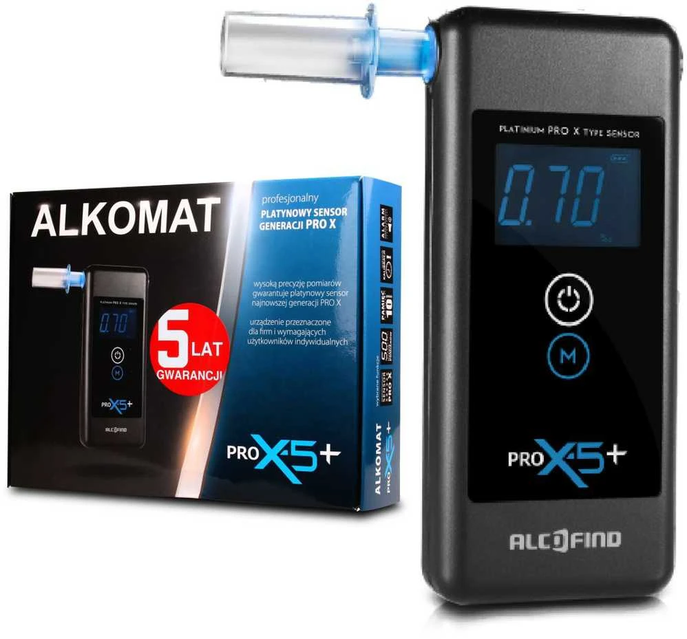 Alkotesteris Promiler PRO X-5 PLUS su pakuote