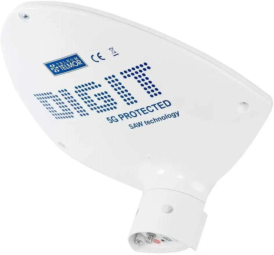 TV antena DVB-T/T2 SKAITMENYS 5G APSAUGA AKTYVI balta Telkom Telmor