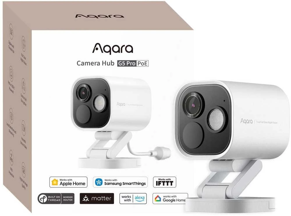 Aqara Camera Hub G5 Pro PoE Balta | Kamera IP | 1520p, Zigbee, CH-C03DW