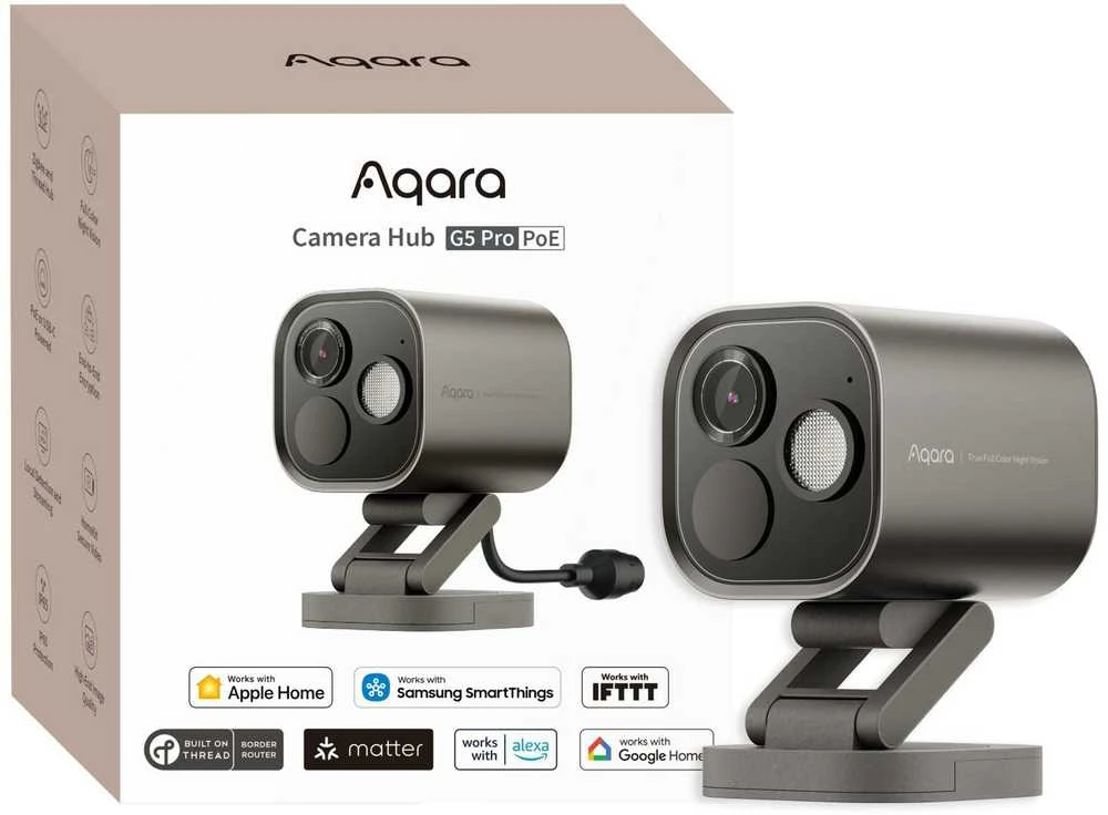 Aqara G5 Pro Hub PoE IP65 kamera / centralė pilka