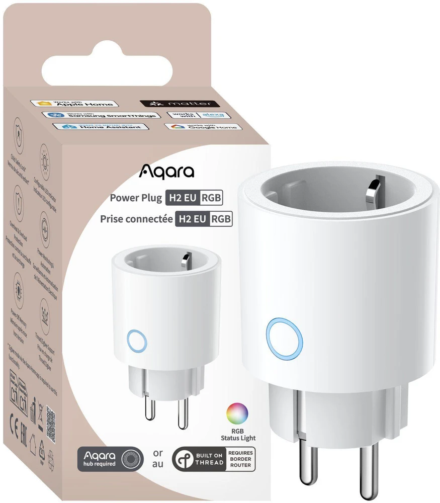 Aqara Power Plug H2 EU (RGB) – išmanus lizdas su RGB indikatoriumi