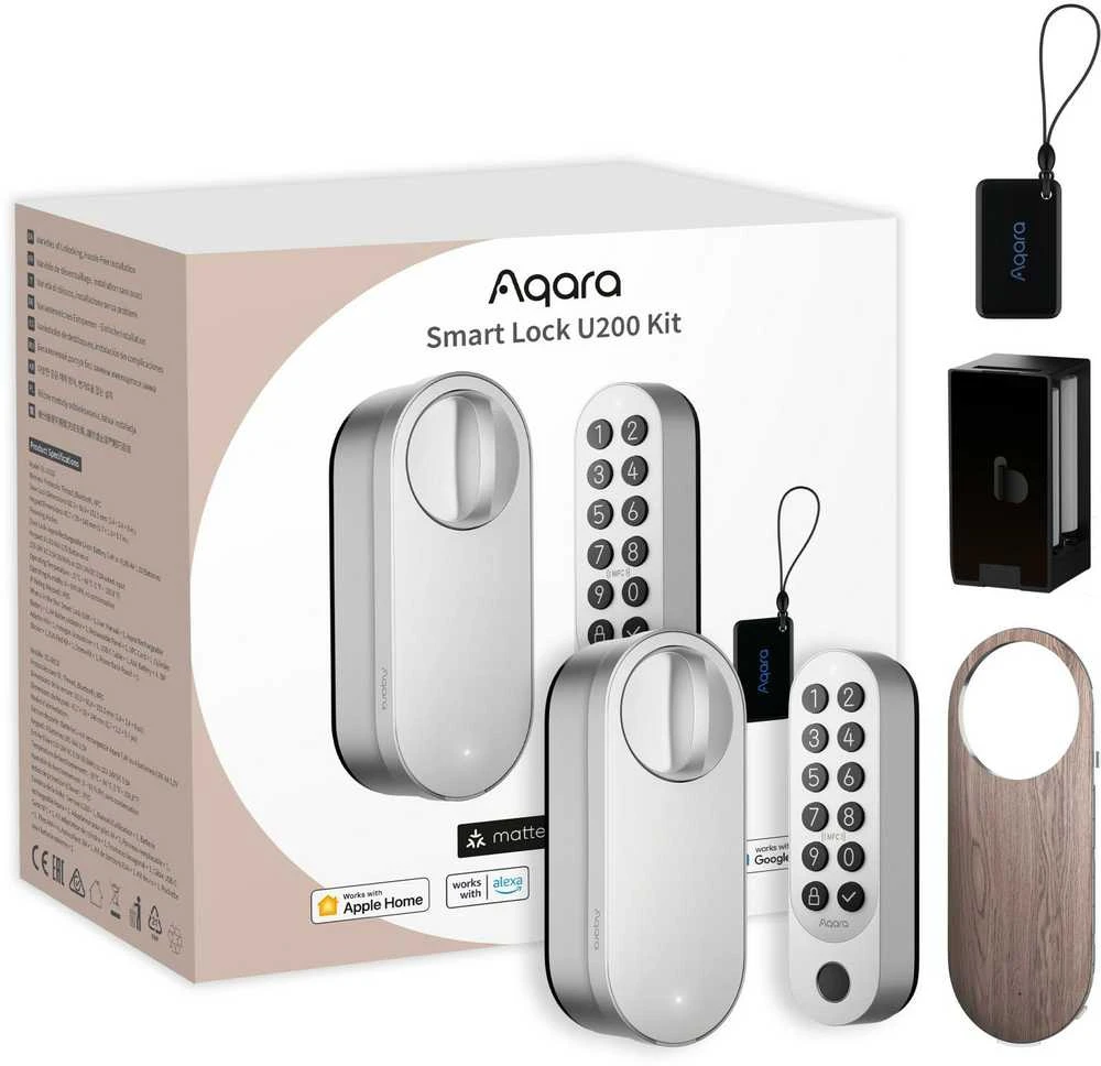 Aqara Smart Lock U200 išmanioji durų spyna, sidabrinė (EL-D02D-S)