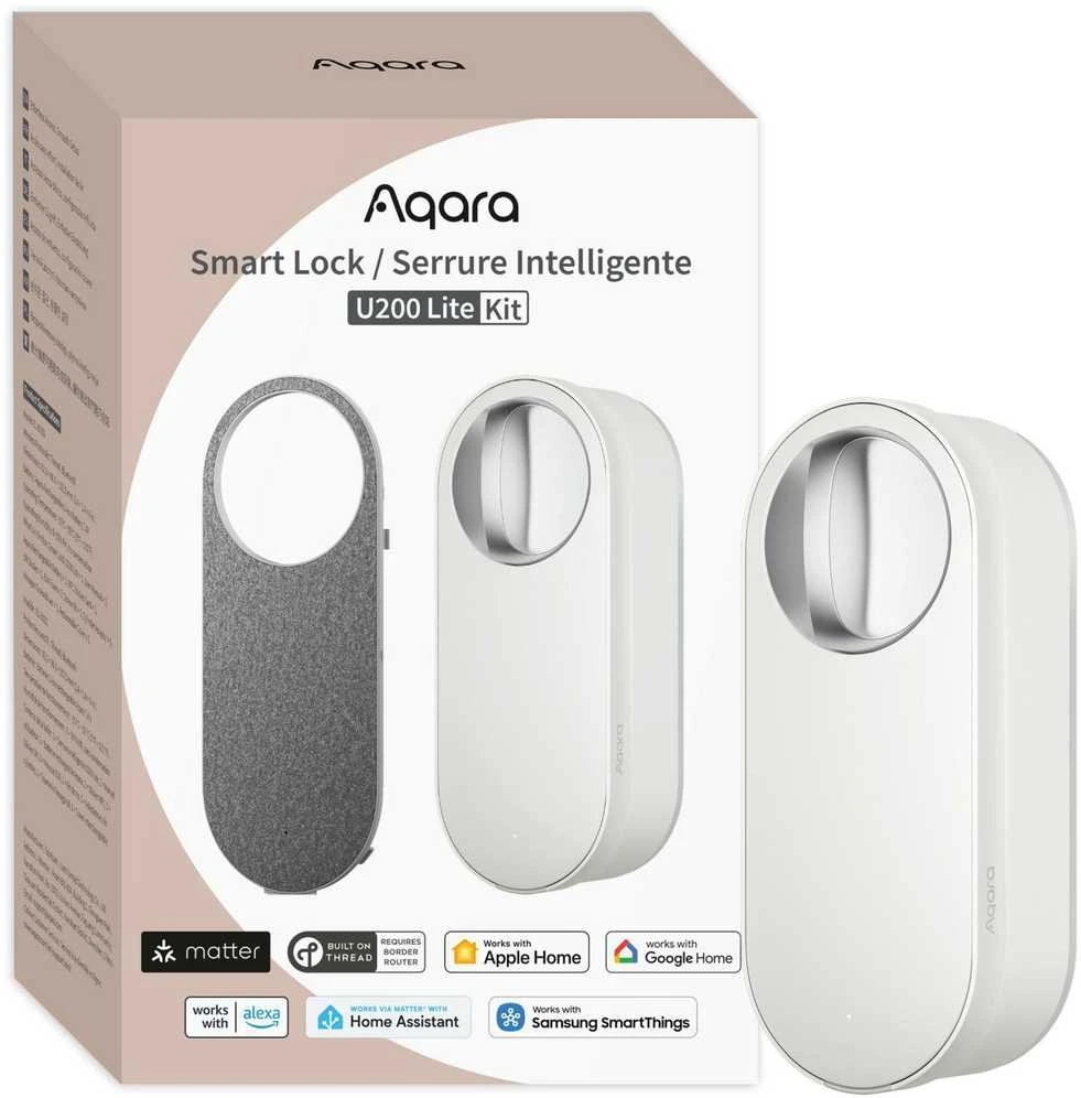 Aqara U200 lite išmanioji durų spyna Matter, Apple Home balta (EL-D03D)
