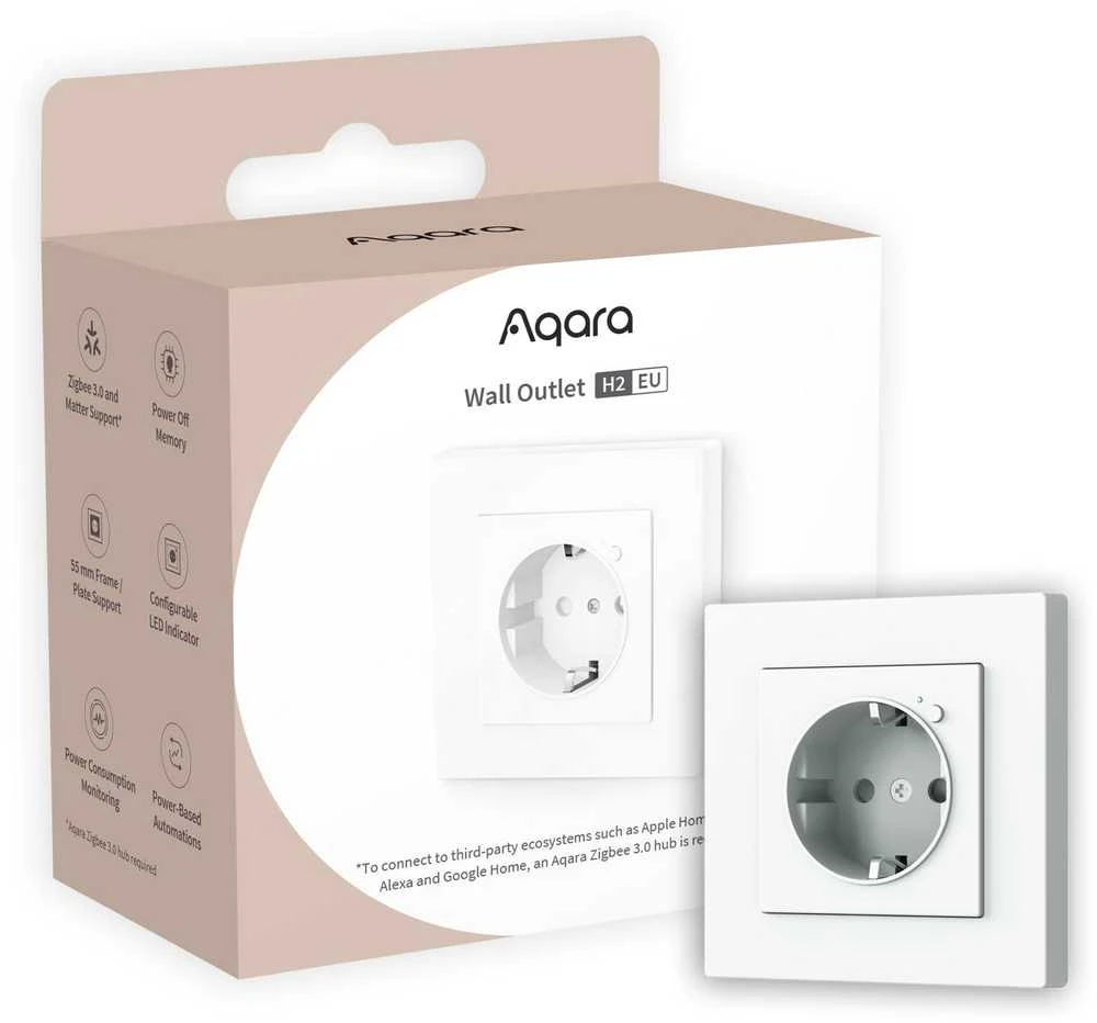 Sieninė įleidžiama rozetė Aqara Wall Outlet H2 EU (WP-P01D)
