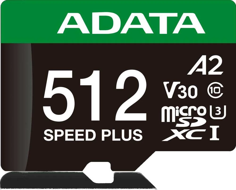 ADATA 512GB Micro SDXC atminties kortelė su V30 ir A2 klasėmis