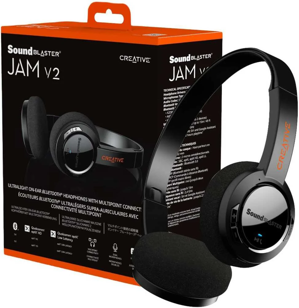 Creative Sound Blaster JAM V2 belaidės ausinės juodas Bluetooth 5.0