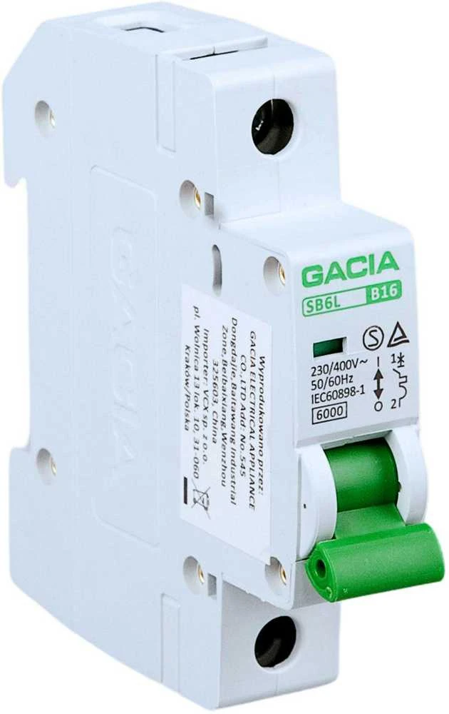 Automatinis jungiklis, 6kA, B, 1 poliaus, 13A GACIA SB6L B 1P 13A
