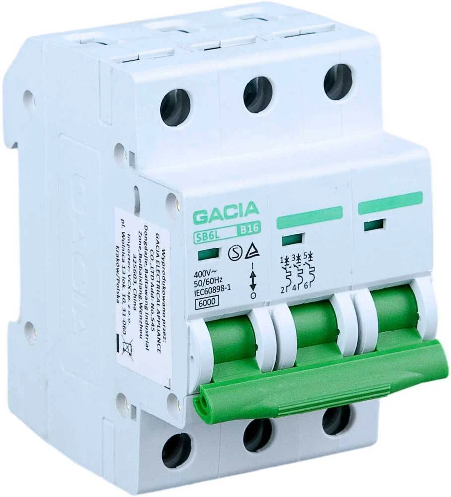 Automatinis jungiklis, 6kA, B, 3 polių, 6A GACIA SB6L B 3P 6A