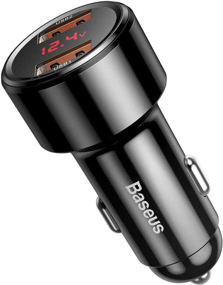 Baseus Magic automobilinis įkroviklis 2x USB QC 3.0 45W - Juodas
