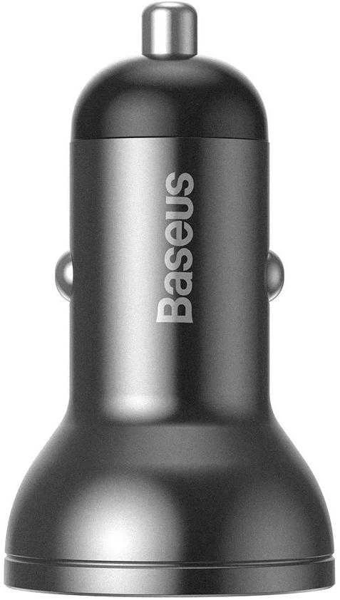Baseus 2xUSB 4.8A automobilinis įkroviklis 24W - Pilkas