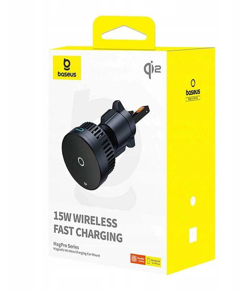 Automobilinis laikiklis su indukciniu įkrovikliu Baseus MagPro 15W Qi2.0 (juodas)