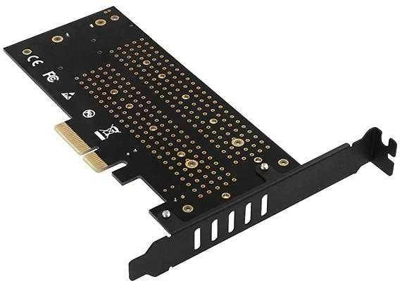 AXAGON PCEM2-DC PCI-E 3.0 4x - DUAL M.2 SSD (NVMe + SATA), dviguba įtampa, iki 110 mm SSD, ventiliatorius + radiatorius