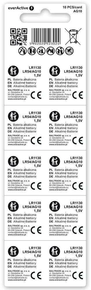 EverActive LR1130 baterijų pakuotės galinė dalis