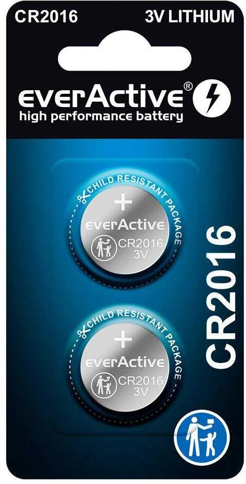CR2016 everActive monetos tipo baterijos pakuotėje