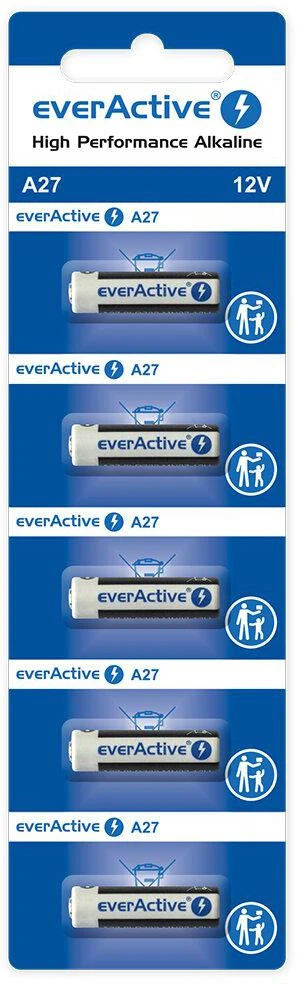 Baterija A27 / 27A everActive 12V (blisterinė pakuotė, 5 vnt.)