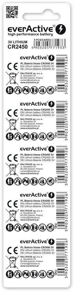 everActive CR2450 baterijų pakuotės nugarėlė