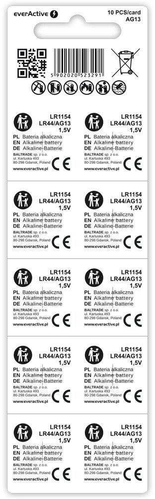 everActive LR44 baterijos, 10 vienetų pakuotė