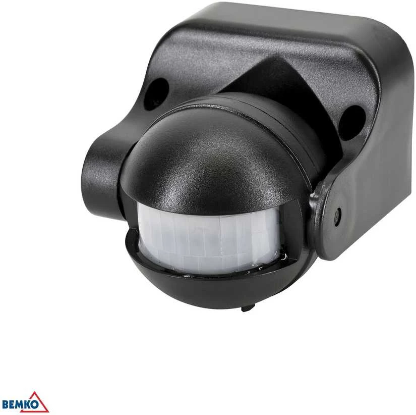 Bemko Paviršinis judesio daviklis, juodas, IP44, max 1200W, 180°, max 12m