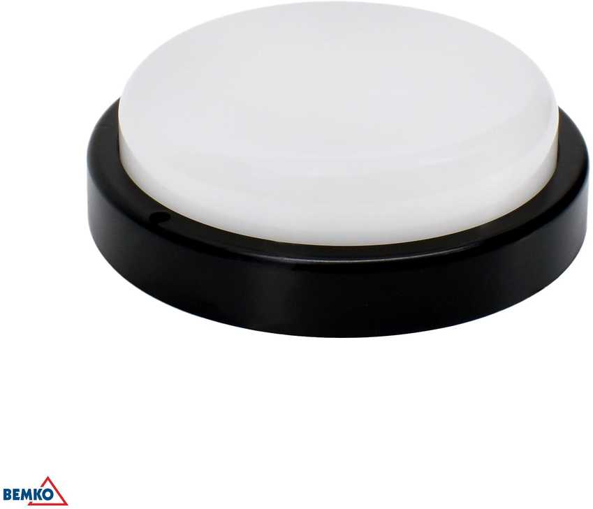 Lubinis šviestuvas Bemko 12W LED plafonas KANLO, juodas, 4000K, IP54, 120°, su judesio davikliu