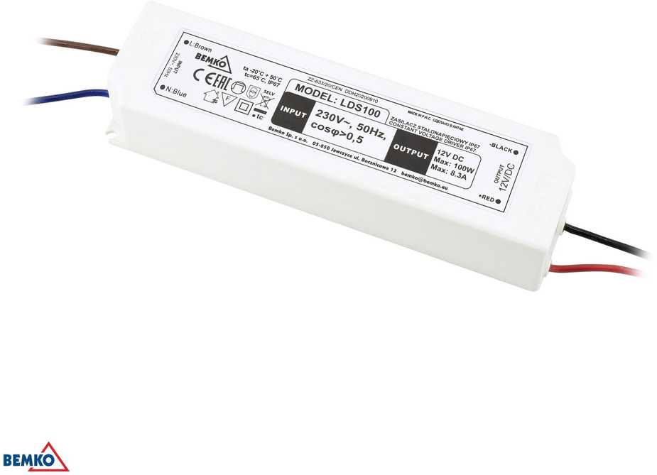 Bemko 24W LED maitinimo šaltinis, 12V, IP67